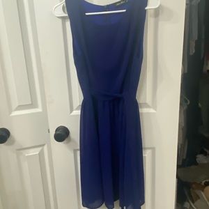 Anna Grace size medium royal blue shear dress with blue lining excellent cond